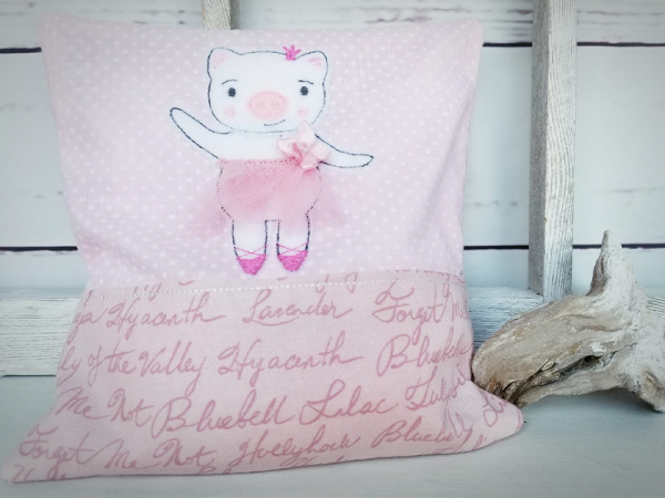 Schweinchen Ballerina - doodle Stickdatei